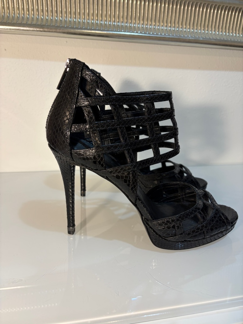 Michael Kors Trinity Cage-Style Platform Heels - size 10